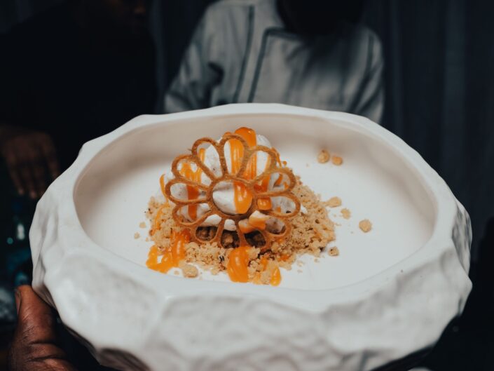 Dessert plating detail